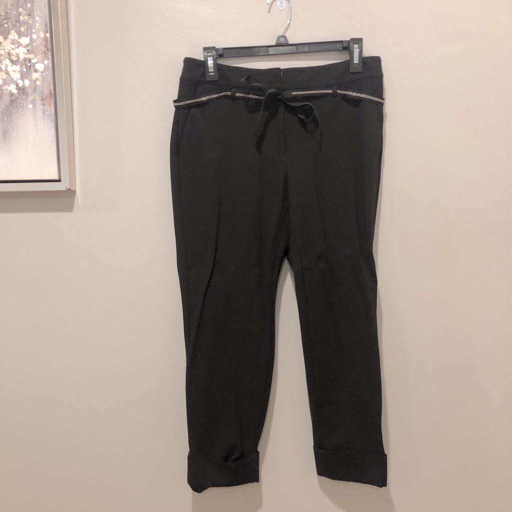 White House Black Market Cuffed Black Capri Pants